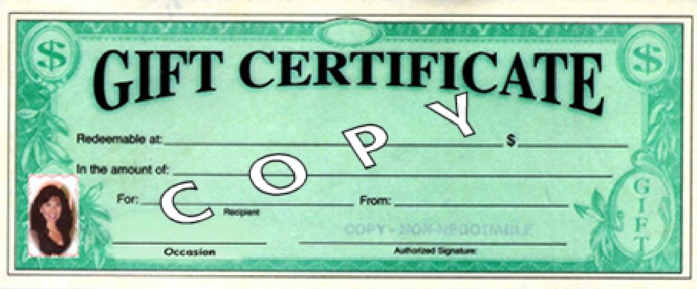 Mary Ann Nunez Gift Certificates